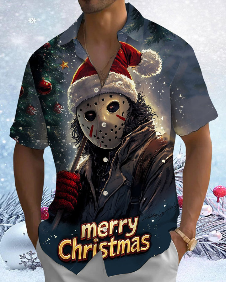 Alohadaddy® Christmas Horror Cartoon Print Pocket Elastic Button Men&
