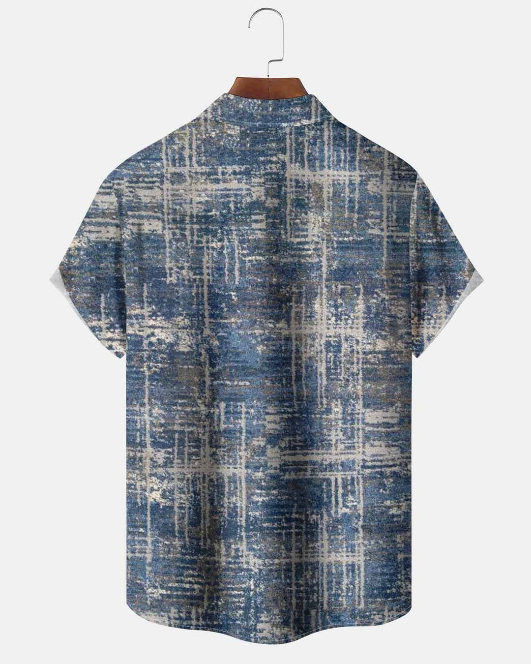 Alohadaddy® Casual Abstract Check Print Art Cardigan with Pockets and Buttons for Men - Short Sleeve Shirt Big &amp; Tall