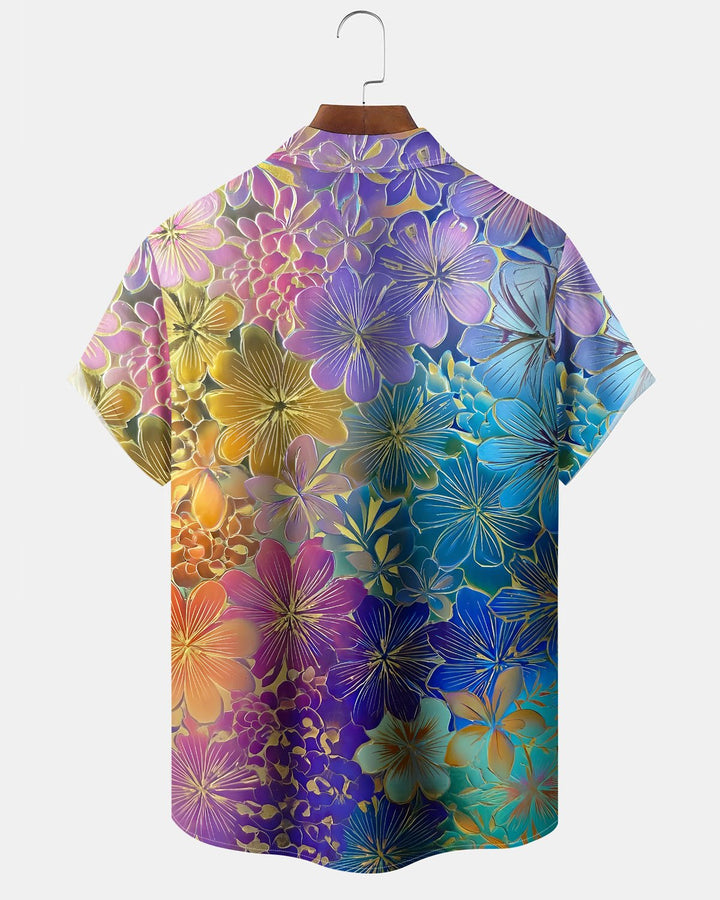 Alohadaddy® Casual Gradient Floral Print Art Cardigan Men&