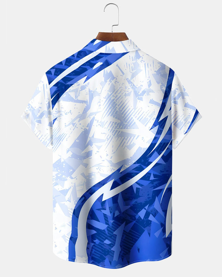 Alohadaddy® Casual Abstract Geometric Print Art Button-Down Cardigan Men&