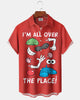 Alohadaddy® Casual Cartoon Print Art Button Pocket Cardigan Men's Short Sleeve Shirt Big & Tall