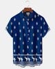 Alohadaddy® Hawaiian Elephant Print Art Button Pocket Cardigan Men's Short Sleeve Shirt Big & Tall