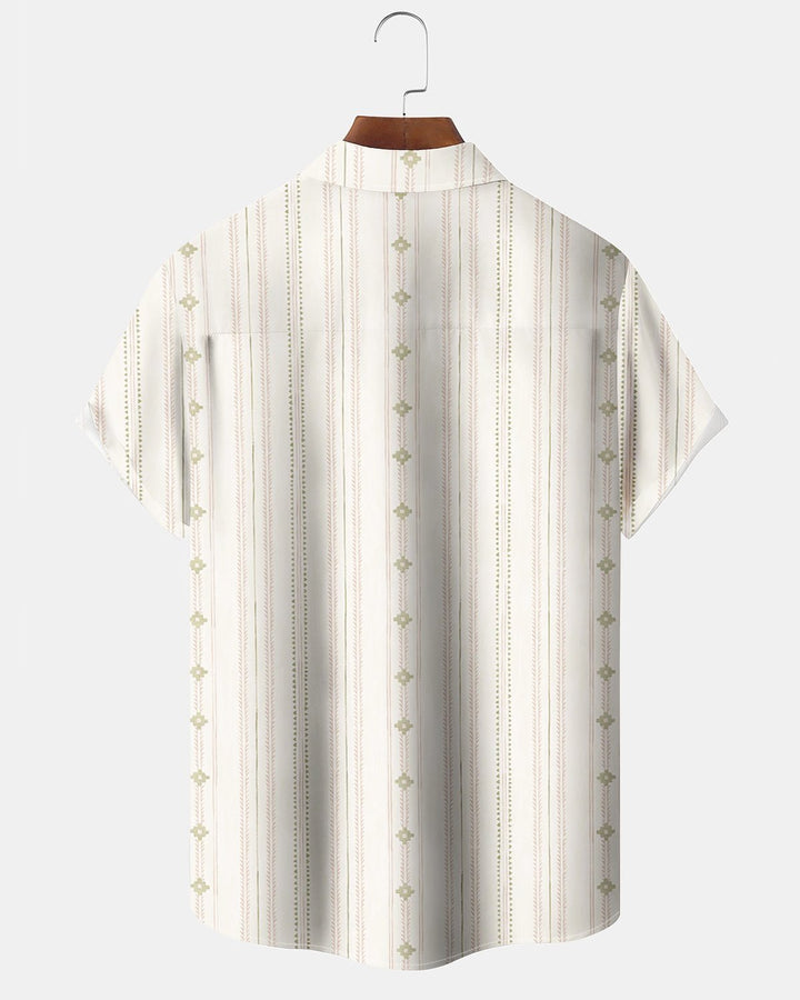 Alohadaddy® Casual Striped Art Print Cardigan with Button Pockets  Men&
