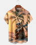 Alohadaddy® Hawaiian Cat Print Art Button Pocket Cardigan Men's Short Sleeve Shirt