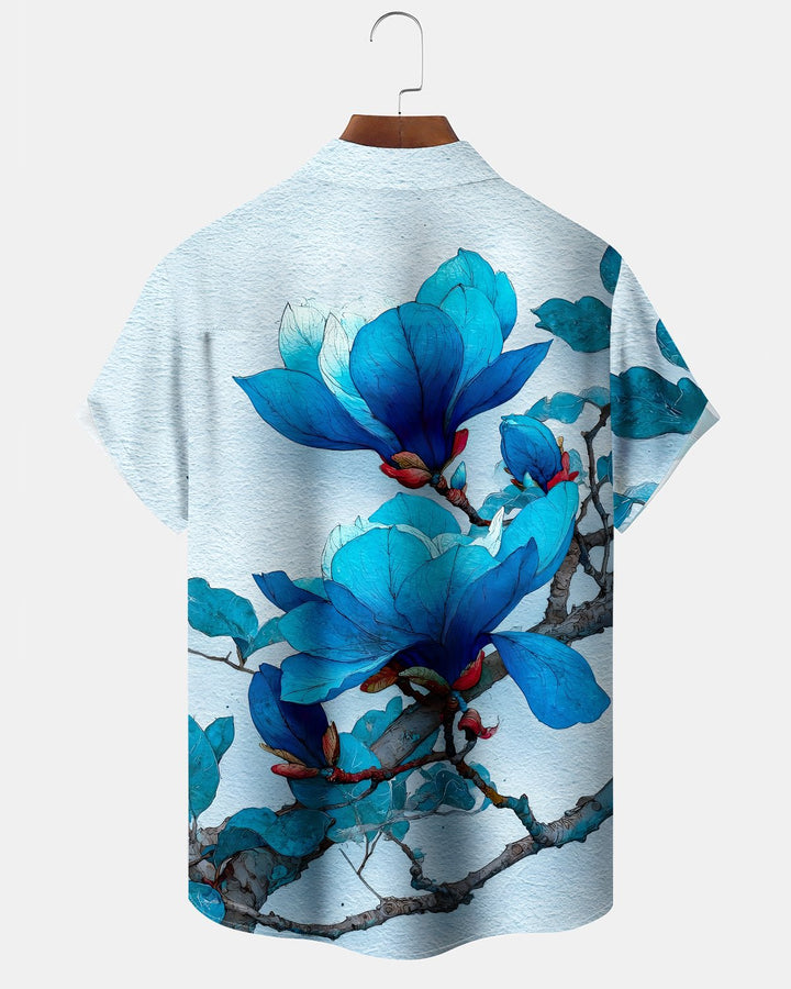 Alohadaddy® Hawaiian Floral Print Art Button Pocket Cardigan Men&