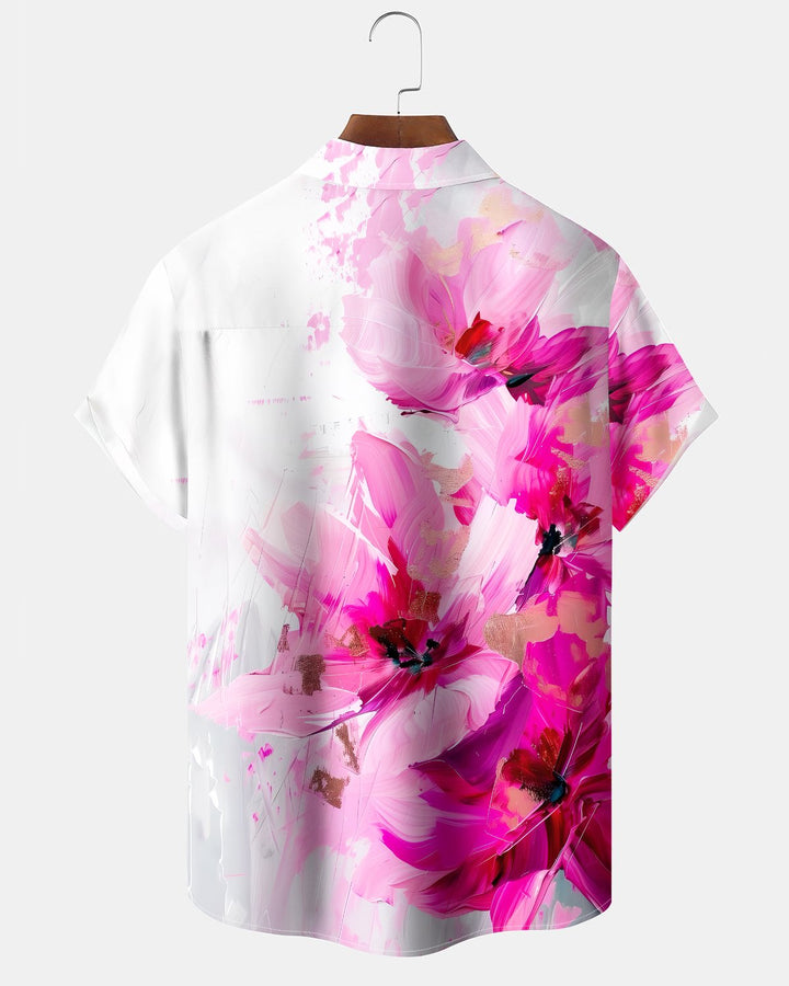 Alohadaddy® Hawaiian Floral Print Art Button Pocket Cardigan Men&