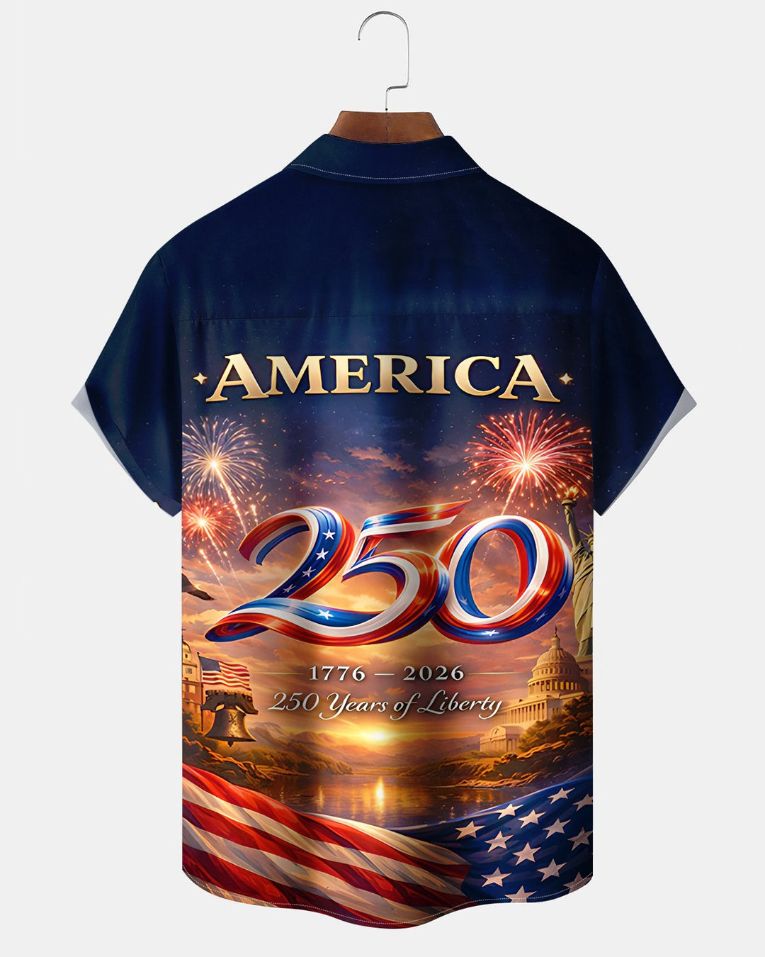 Alohadaddy® Casual American 250th Anniversary Print Art Button Pocket Cardigan Men&