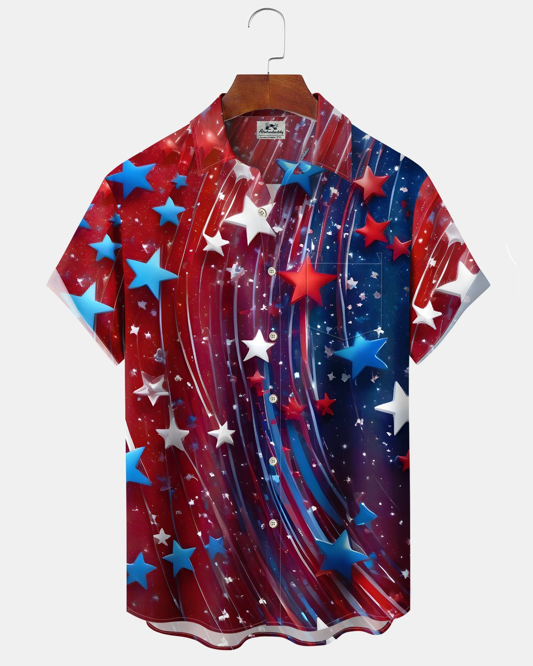 Alohadaddy® Vintage Star Print Art Button Pocket Cardigan Men&