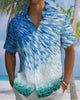 Alohadaddy® Hawaiian Fish Print Art, Button Pocket Cardigan Men's Short Sleeve Shirt