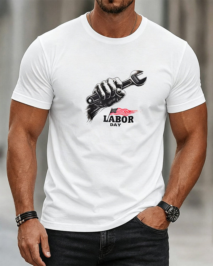 Alohadaddy® Holiday/Labor Day Graphic Crew Neck Short-Sleeve T-Shirt