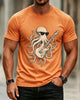 Alohadaddy® Men's Short-Sleeve Crew Neck T-Shirt with Vintage Music Print