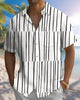 Alohadaddy® Men's Short-Sleeve Casual Shirt  Striped Art Print Button-Front Pocket  Cardigan Style