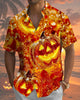 Alohadaddy® Holiday Halloween Graphic Print Button-Down Pocket Cardigan-Style Men's Short-Sleeve Shirt