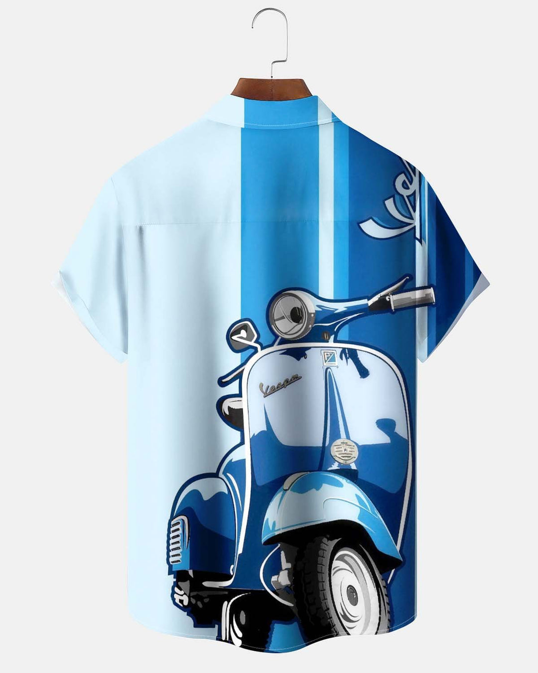Alohadaddy® Men’s Short-Sleeve Button-Down Shirt  Vintage Motorcycle Graphic Print with Pocket