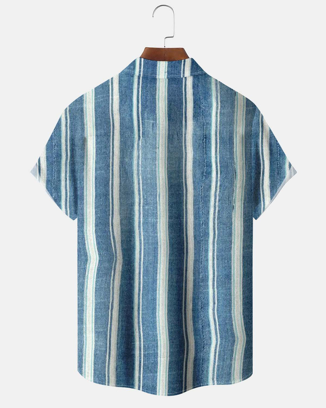 Alohadaddy® Men’s Short-Sleeve Button-Down Shirt  Vintage-Style Striped &amp; Printed Cardigan-Look Shirt with Pocket