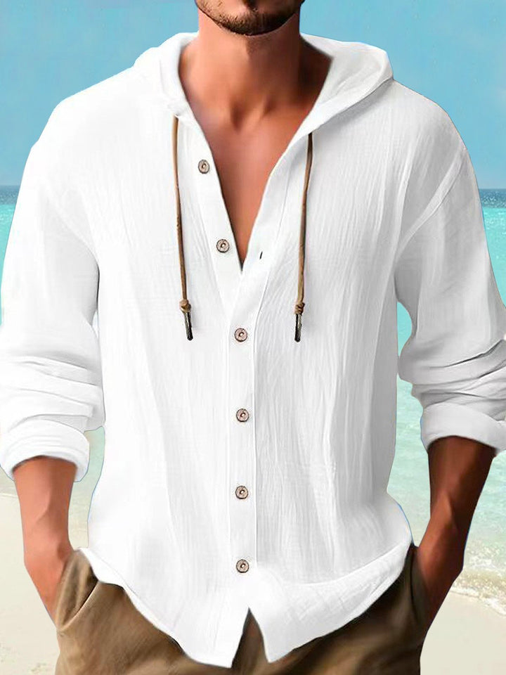 Camisa básica de algodón con capucha y cordón para hombre de Alohadaddy