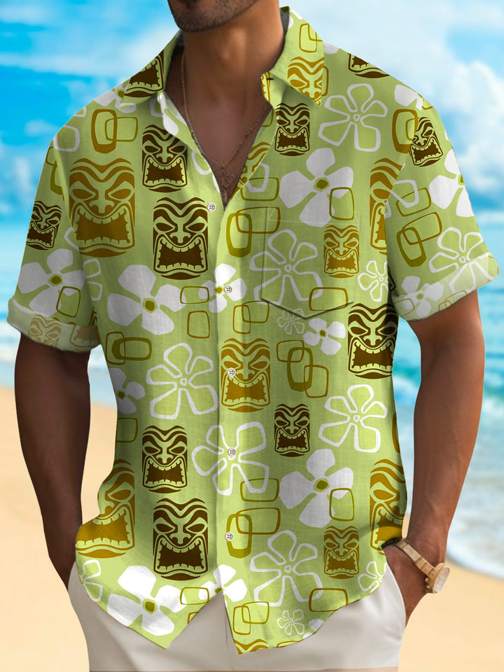 Alohadaddy Vintage Holiday Tiki Art Green Men&