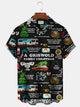 Alohadaddy Christmas Red Men's Hawaiian Shirt Stretch Aloha Pocket Cartoon Camp Shirts
