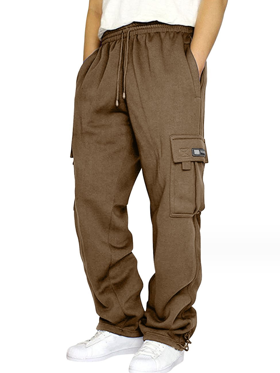 Pantalones deportivos casuales con cordón y múltiples bolsillos Alohadaddy