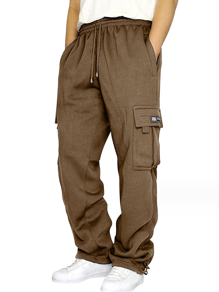 Pantalones deportivos casuales con cordón y múltiples bolsillos Alohadaddy