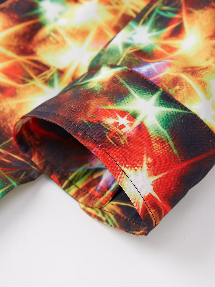 Camisas de manga larga para hombre de neón dorado y navideño de Alohadaddy, camisas elásticas de talla grande con botones para disfraces de teatro