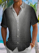 Alohadaddy Vintage Gradient Print Men's Button Pocket Short Sleeve Shirt