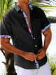 Alohadaddy Basic Men's Hawaiian Shirt Pink Botanical Print Stretch Pocket Camping Shirt