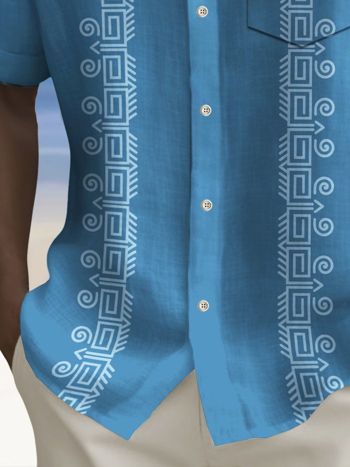 Camisa Guayabera Vintage de los años 60 para hombre de Alohadaddy, camisa de campamento con bolsillo elástico, talla grande