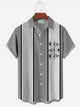 Alohadaddy Retro Bowling Geometric 3D Print Men's Button Pocket Short Sleeve Shirt Big & Tall