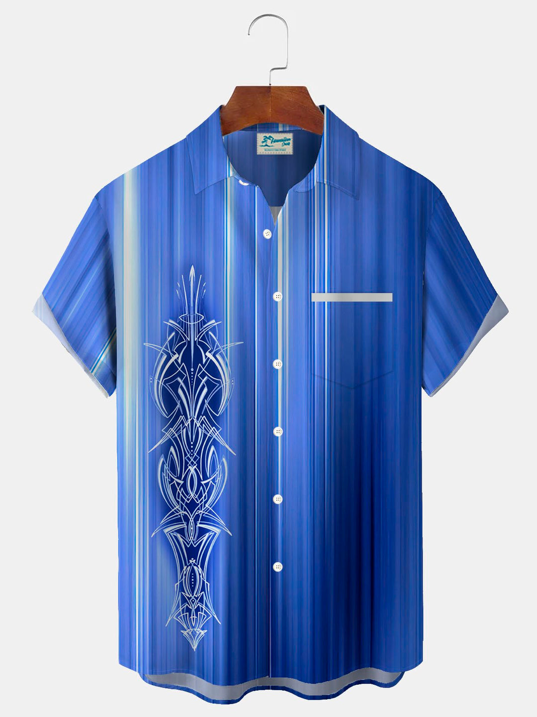 Alohadaddy Retro Car Pinstriped Bowling Gradient Print Men&