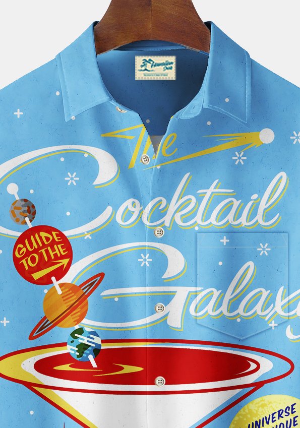Alohadaddy Vintage Cocktail Art Print Chest Pocket Men&