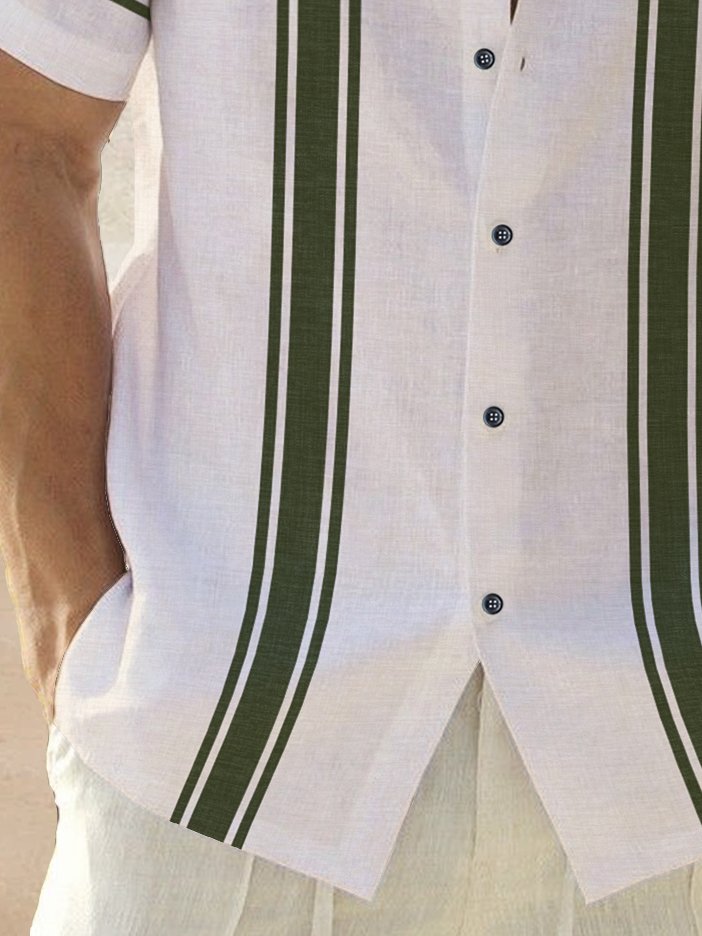 Camisa básica con estampado de rayas y bolsillo en el pecho de Alohadaddy, camisa para hombre de talla grande