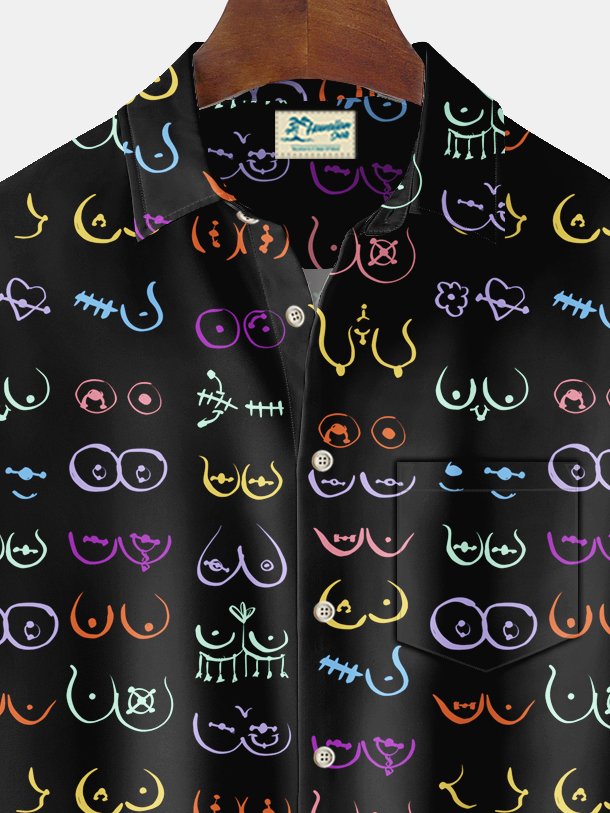 Alohadaddy Vintage Line Cartoon Print Men&