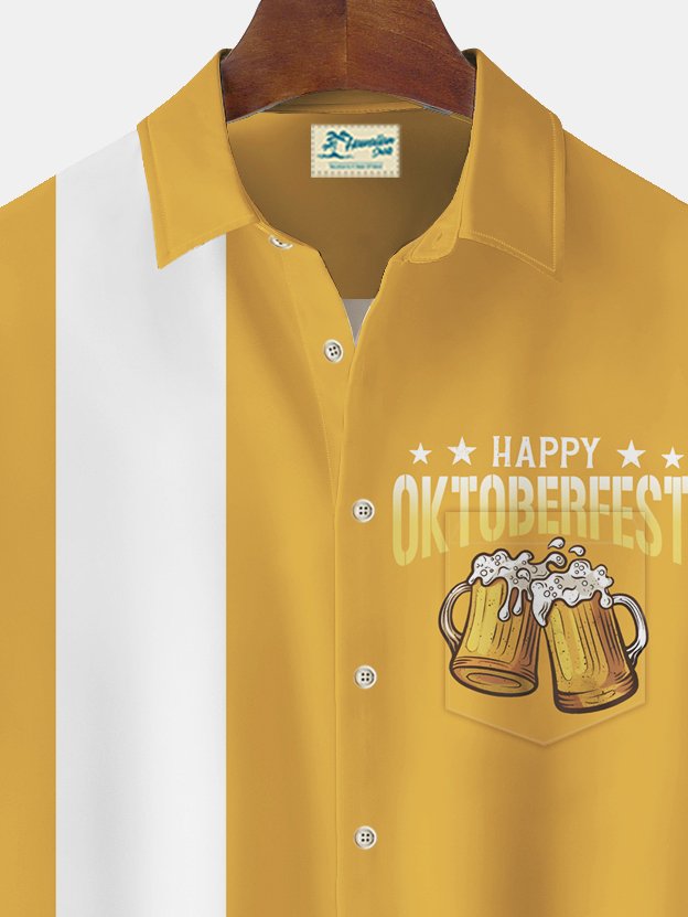 Alohadaddy Vintage Bowling Oktoberfest Beer Print Men&