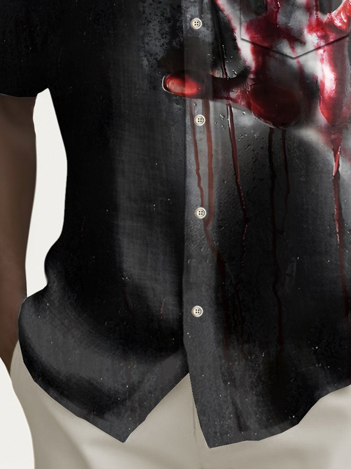Alohadaddy Halloween Blood Handprint Print Men&