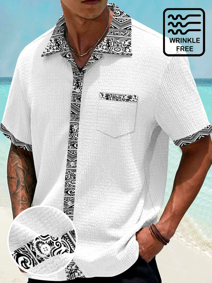 Alohadaddy Basic Ethnic Pattern Patchwork Printed Men&