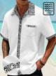 Camisa elástica de seersucker con estampado de patchwork y patrón étnico básico Alohadaddy para hombre talla grande