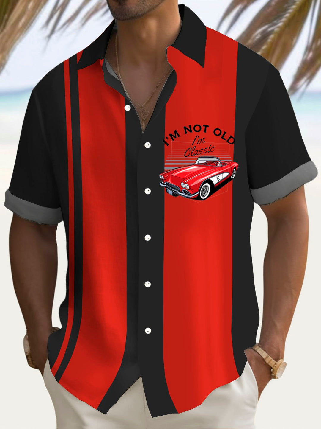 Alohadaddy Retro Bowling Car 3D Digital Print Men&