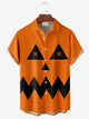 Camisa de manga corta con bolsillo y botones para hombre con estampado digital 3D de monstruo de calabaza de Halloween de Alohadaddy, talla grande y alta