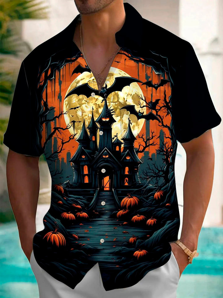 Alohadaddy Halloween Castle Bat 3D Digital Print Men&