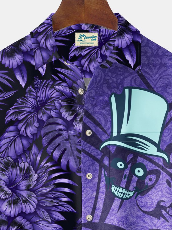 Alohadaddy Halloween Skull Floral Print Men&