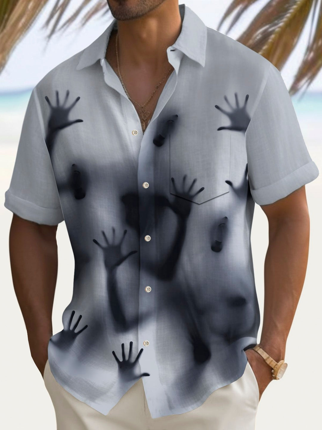 Alohadaddy Halloween Ghost Print Men&