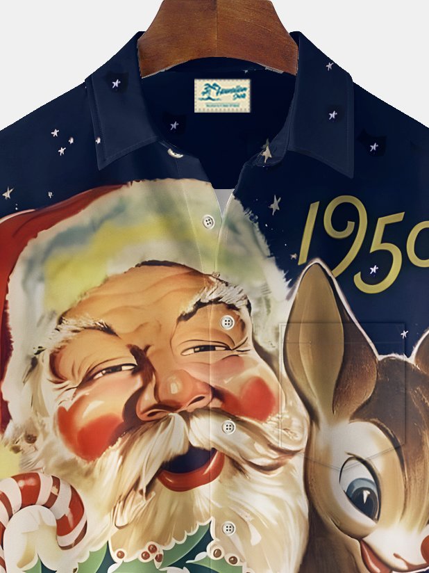 Chemise extensible à poche poitrine pour homme avec imprimé de Noël Alohadaddy Big Tall