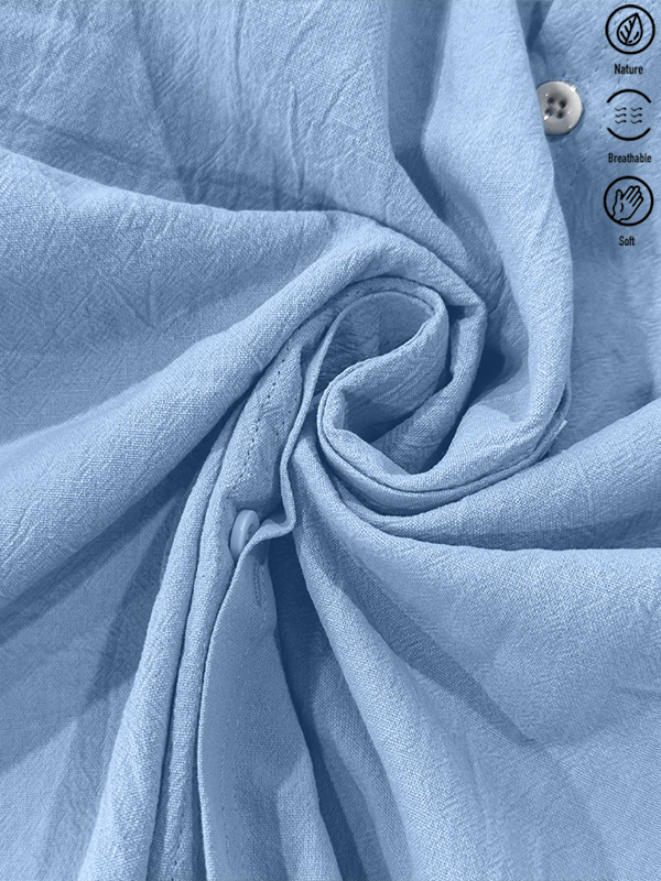 Alohadaddy® Basic Solid Color Cotton Linen Print Men&