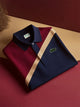Alohadaddy® Men's Classic Business Contrast Logo Button-Down Short Sleeve Polo Shirt Big & Tall