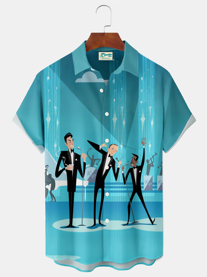 Alohadaddy® Retro 1950s Mid-century Atomic Age Geometric Graphic Print Men&