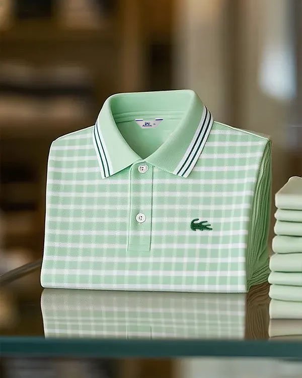 Alohadaddy® Business Striped Logo Print Elastic Button Men's Short-Sleeve Polo Shirt Big & Tall