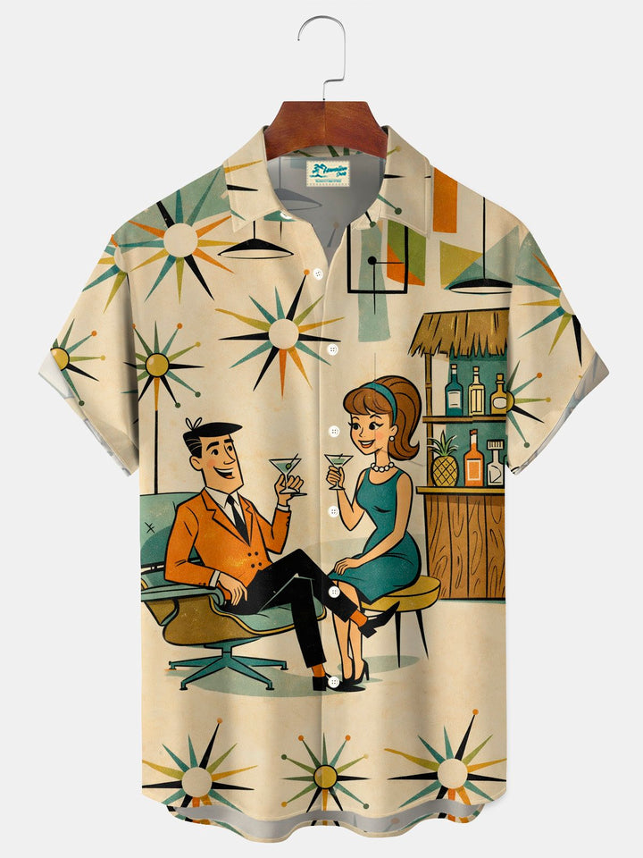 Alohadaddy® Retro Geometric Medieval Print Men&