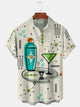 Alohadaddy® Hawaiian Retro Medieval Geometric Print Men's Button-Down Short-Sleeve Shirt Big & Tall
