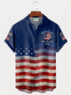 Alohadaddy® Men's Holiday 250th Anniversary We the People Stars Stripes Print Button Down Short-Sleeve Big & Tall